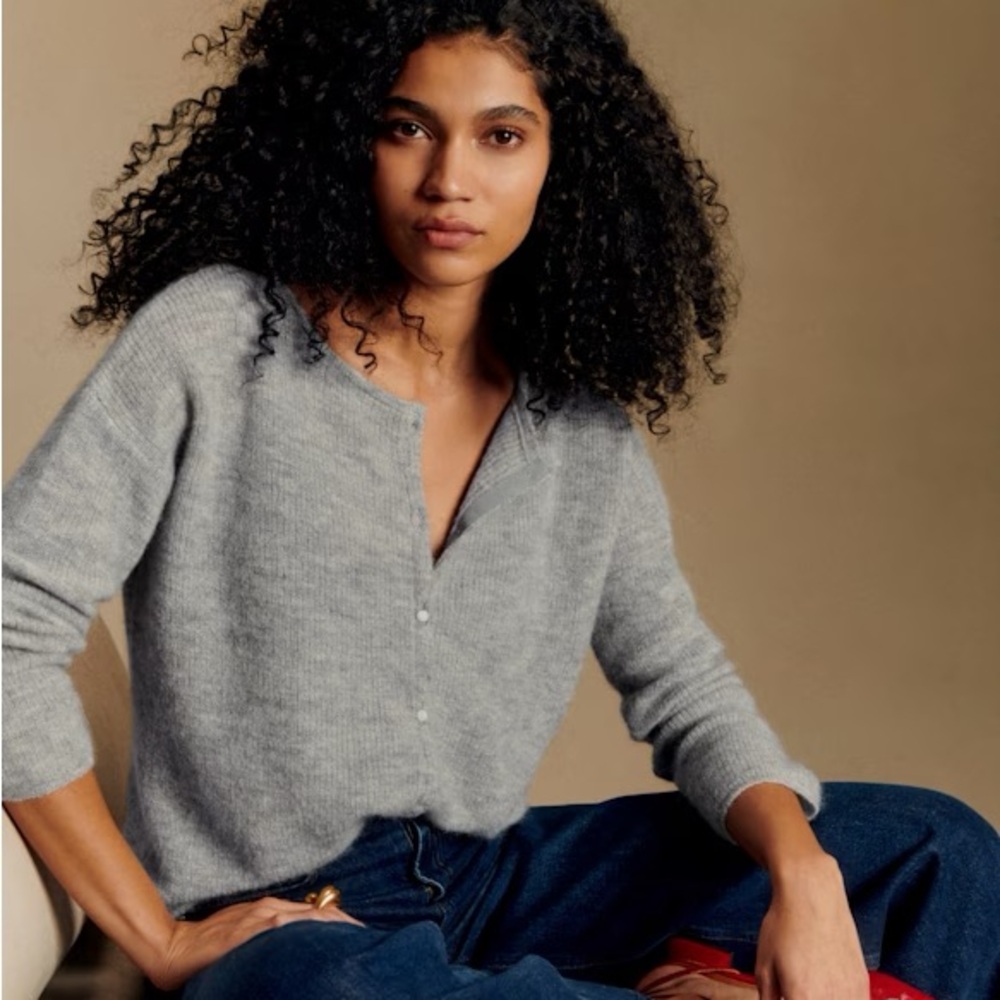✨ SEZANE Gaspard Cardigan - Mottled Gray